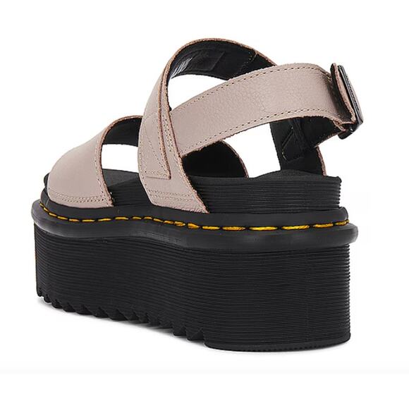 Dr. Martens VOSS QUAD Platform Leather Sandals | Womens 9 (41 EU), Vintage Taupe - Picture 8 of 8